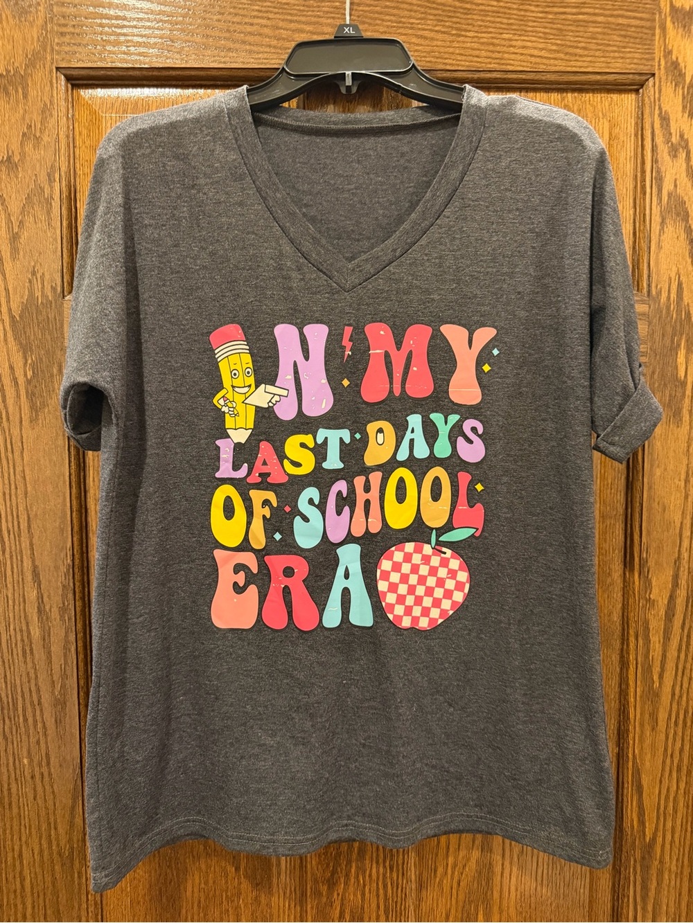 Gray Graphic Tee "In My Last Days of School Era"